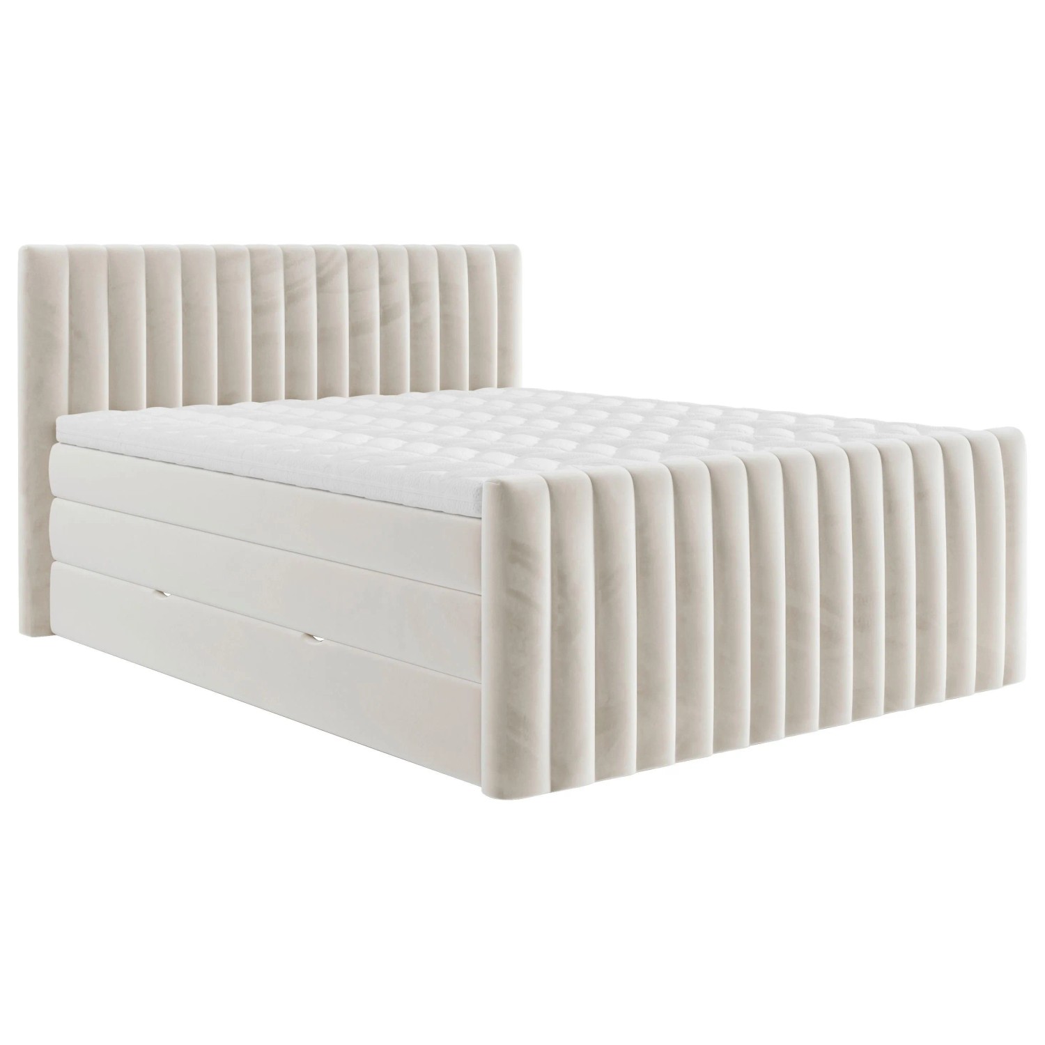 Premium Living Boxspringbett Simon in Beige ca. 180x200cm