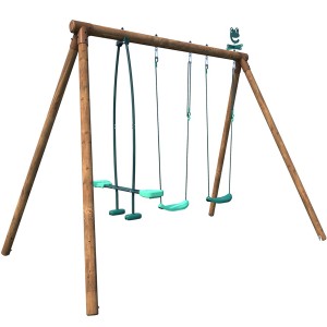 Soulet Holzschaukel Polo mit 2 Schaukelsitzen und Vis-a-Vis Schaukel für Kinder.