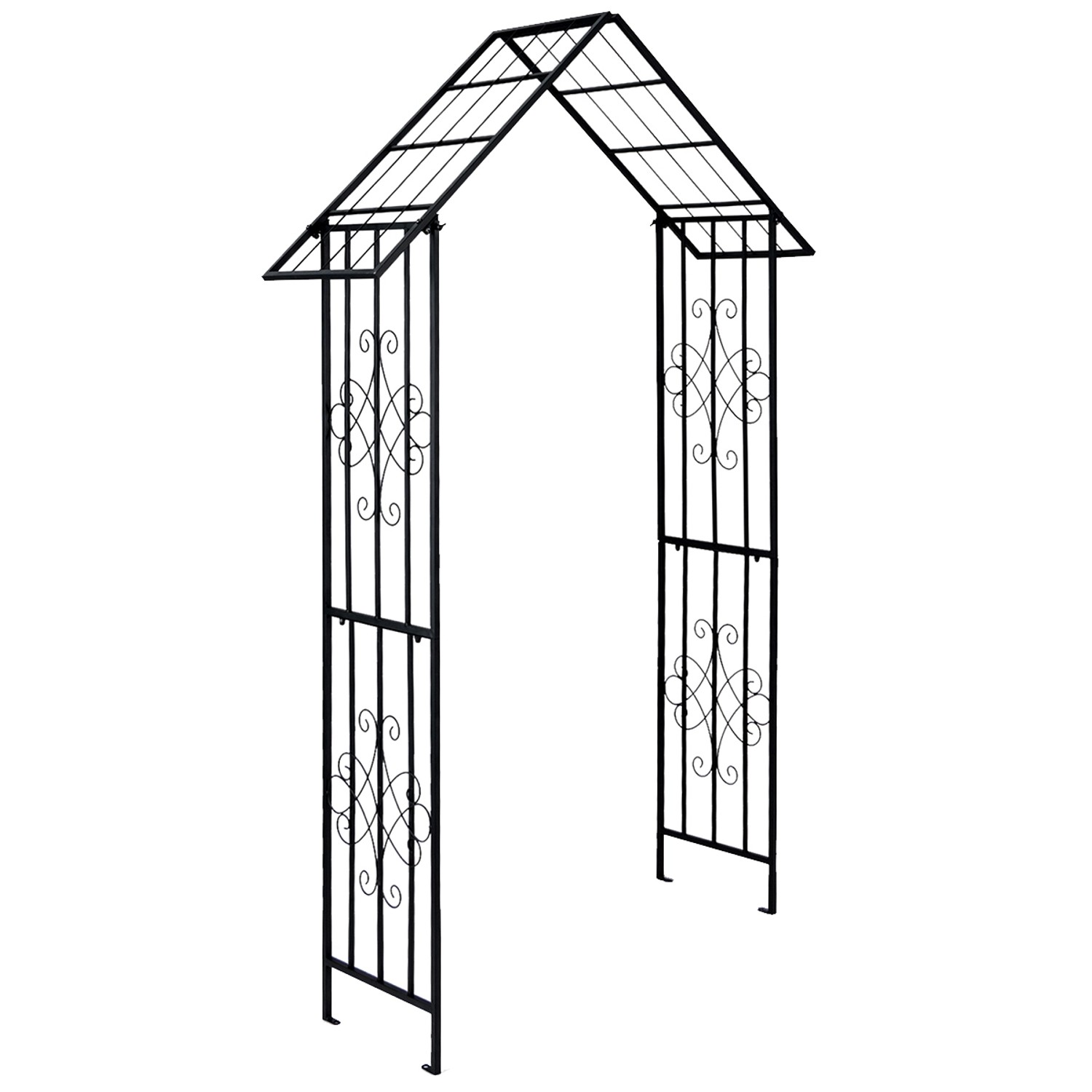 Costway Rosenbogen Metall mit Dachförmige Spitze 140x40x223cm