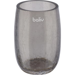 Grauer baliv Zahnputzbecher aus Glas für das Badezimmer.