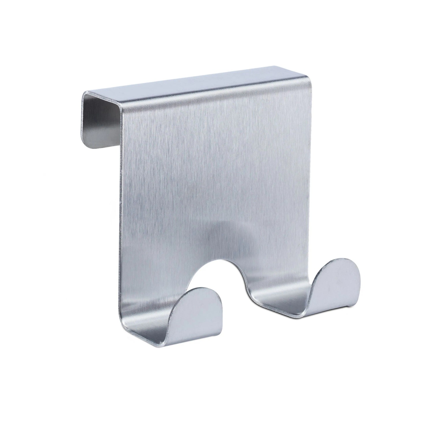 Relaxdays Türhaken 4er Set Edelstahl Silber Doppelt 6,5 cm x 7 cm x 5 cm
