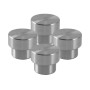 Vier silberne STAHLWERK Spannbolzen D22 mm für Schweißtische und Lochplatten. Robustes Zubehör im 4er Set.