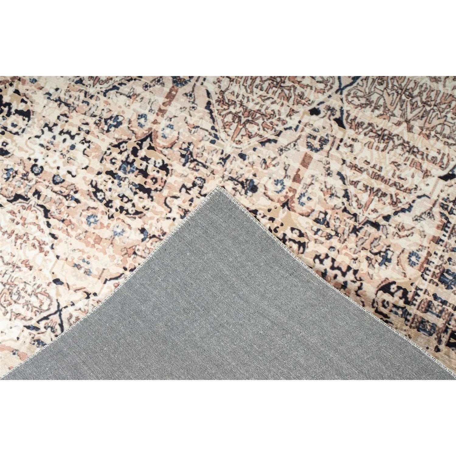 MeGusta Vintage Teppich, beige-blau, orientalisches Design, 200x290 cm.