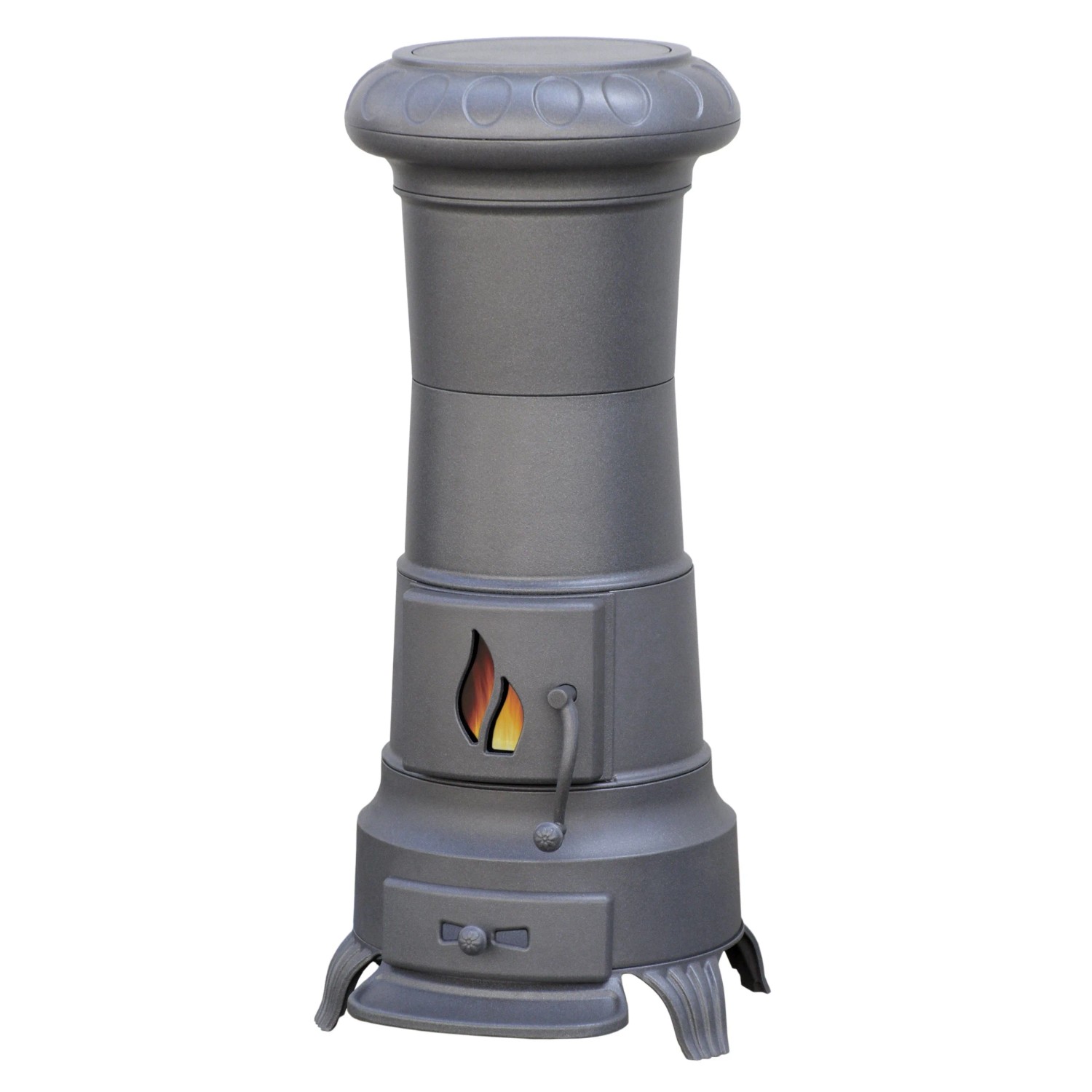 Plamen Gusskaminofen Julia Gussgrau mit Herdplatte 8kW günstig online kaufen