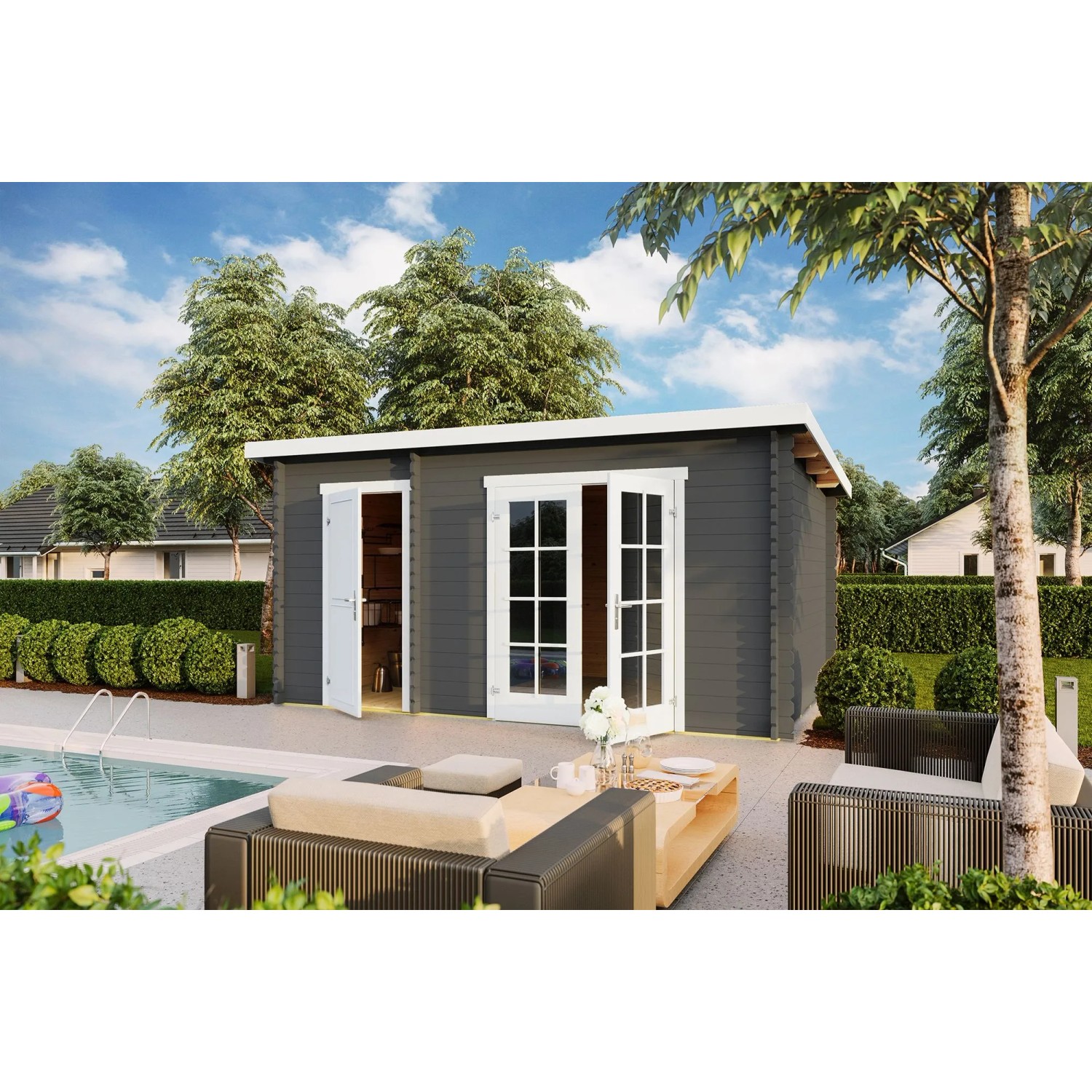 Lasita Gartenhaus Belmont 2 Carbongrau 425 cm x 280 cm