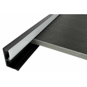 Colortree LED Leiste, Alu Profil, 90 Grad Endprofil, Schwarz eloxiert, 2m, für Wand- und Deckenpaneele.