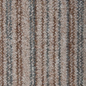 Schatex Teppichfliese selbstliegend, Schlingenstruktur, Streifen in Grau-Beige, 25x100 cm.