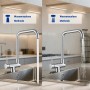 AICA Wasserhahn Doppelfunktion 360° Drehbare Kippbare Chrom Küchenarmatur Wasser mit 304 Edelstahl und Keramikventil Mischbatterie_10