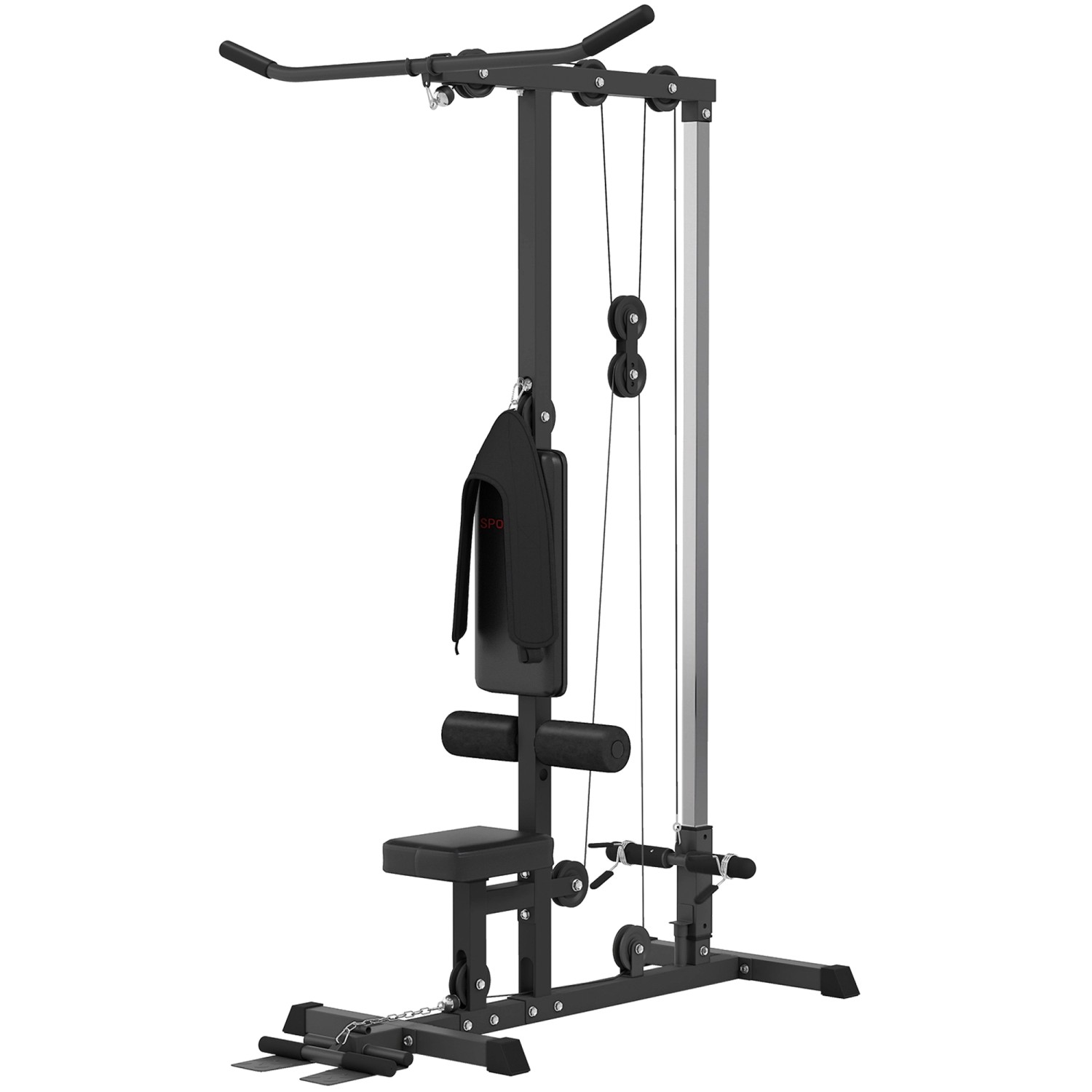 SPORTNOW Kraftstation Stahl Kunstleder Schwarz 140L x 108B x 197H cm