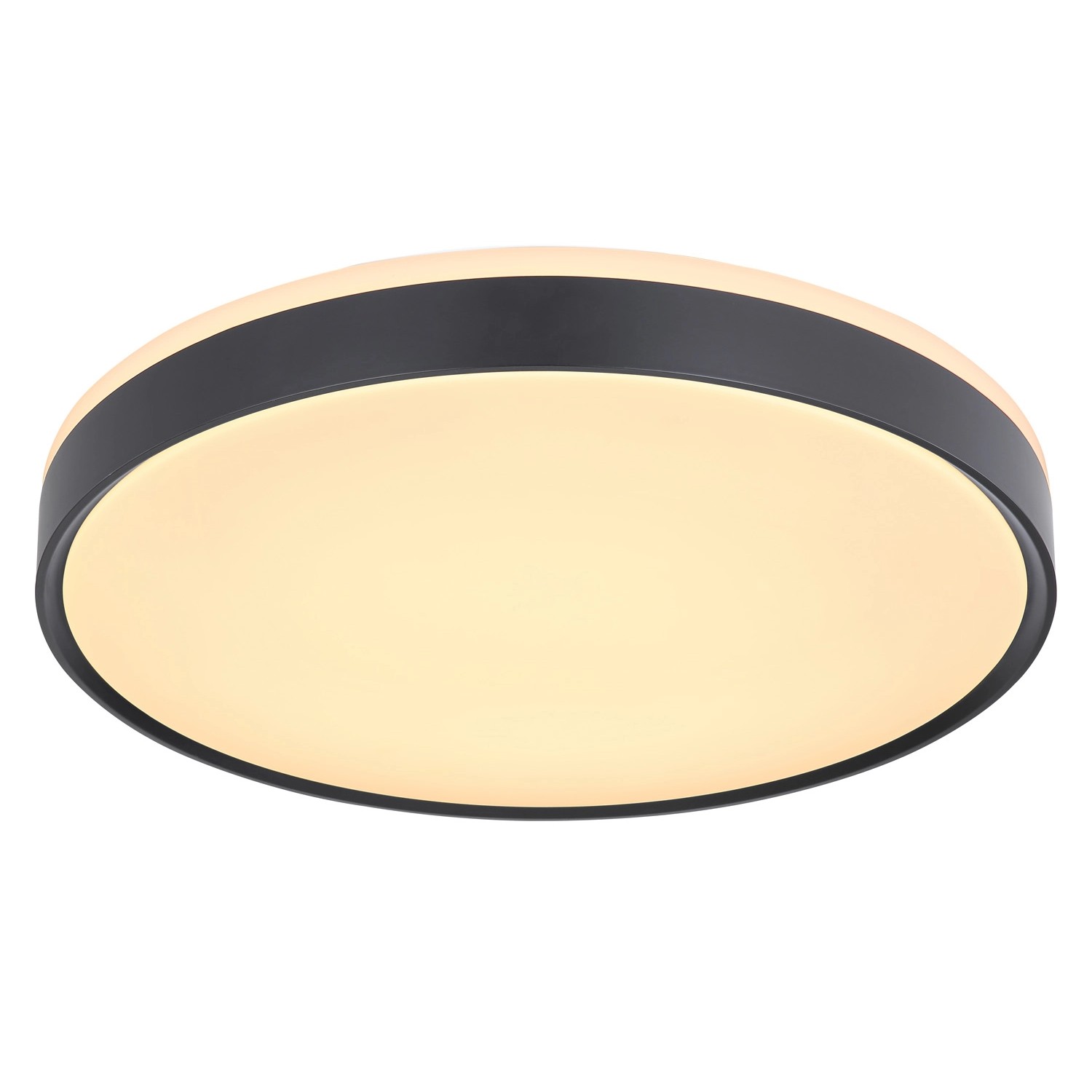 LED-Deckenleuchte Sonny, schwarz/weiß, Ø 49cm, dimmbar mit Fernbedienung.