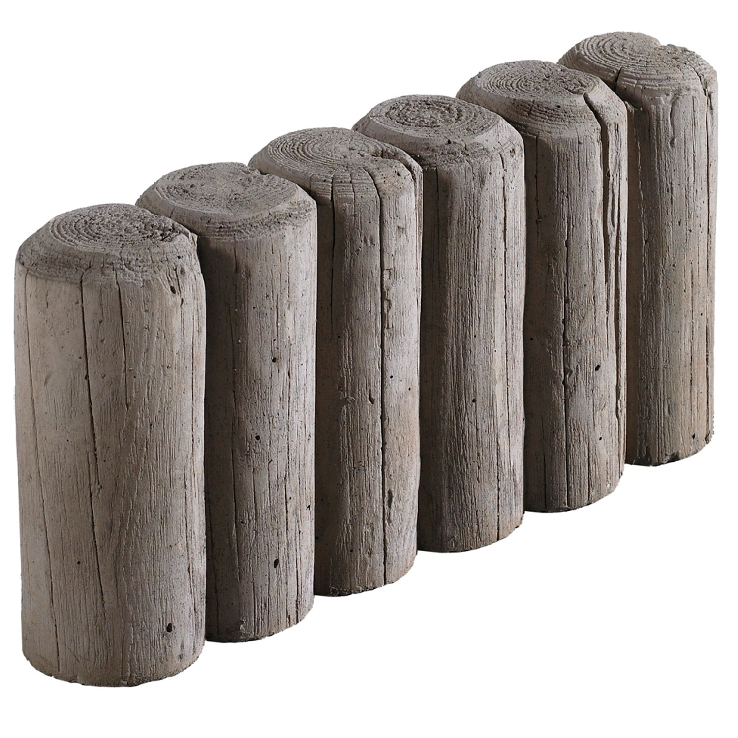 Kann Rundpalisaden-Randblock Antik Holz-Optik 39,5 cm x 8 cm x 20 cm