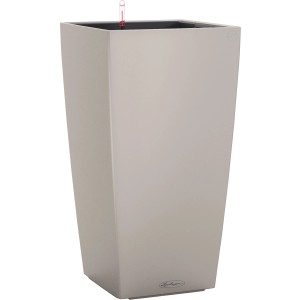 Lechuza Cubico Color Pflanzsäule, 56cm hoch, sandbraun, für Innen- und Außenbereich.