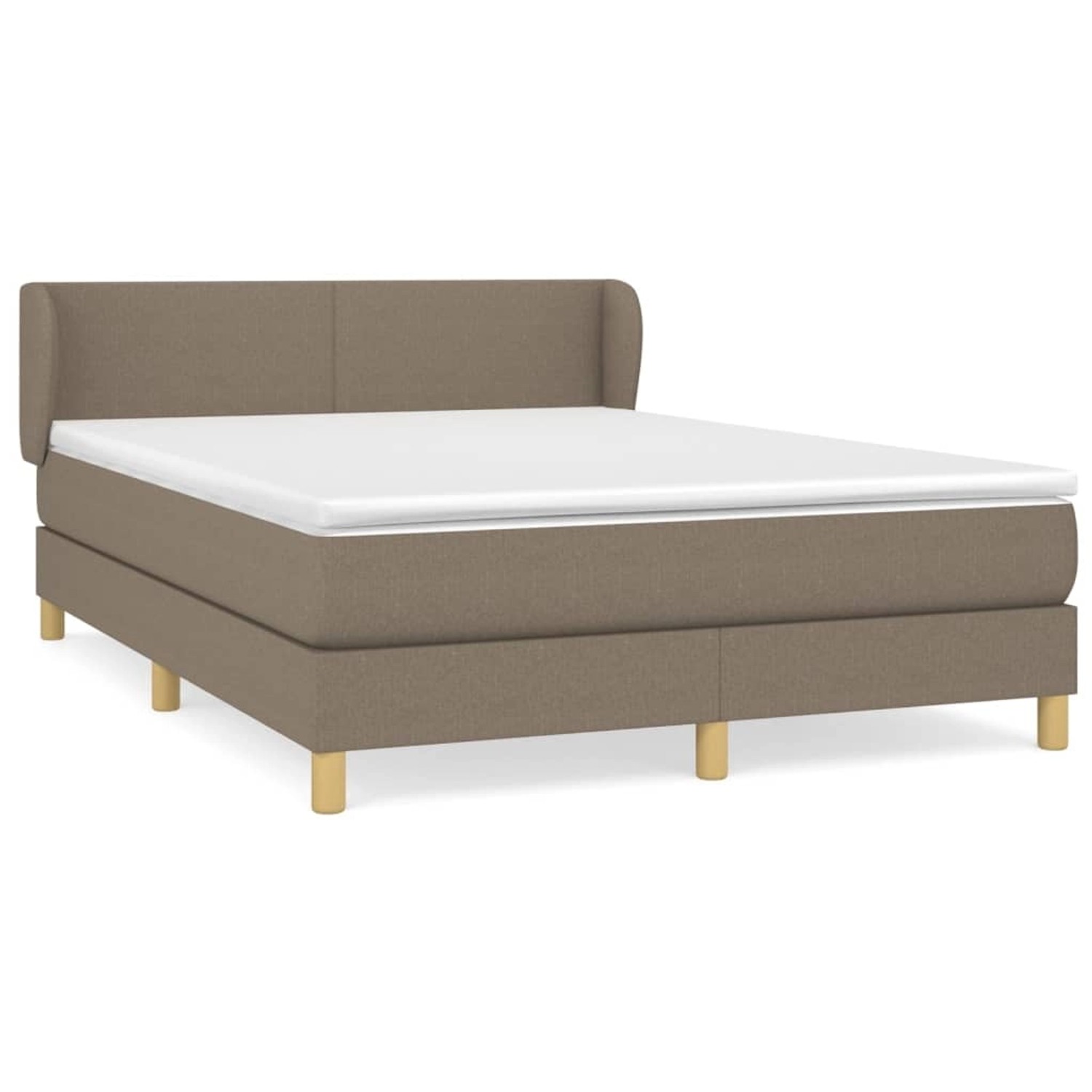vidaXL Boxspringbett mit Matratze Taupe 140x190 cm Stoff 3126641 günstig online kaufen