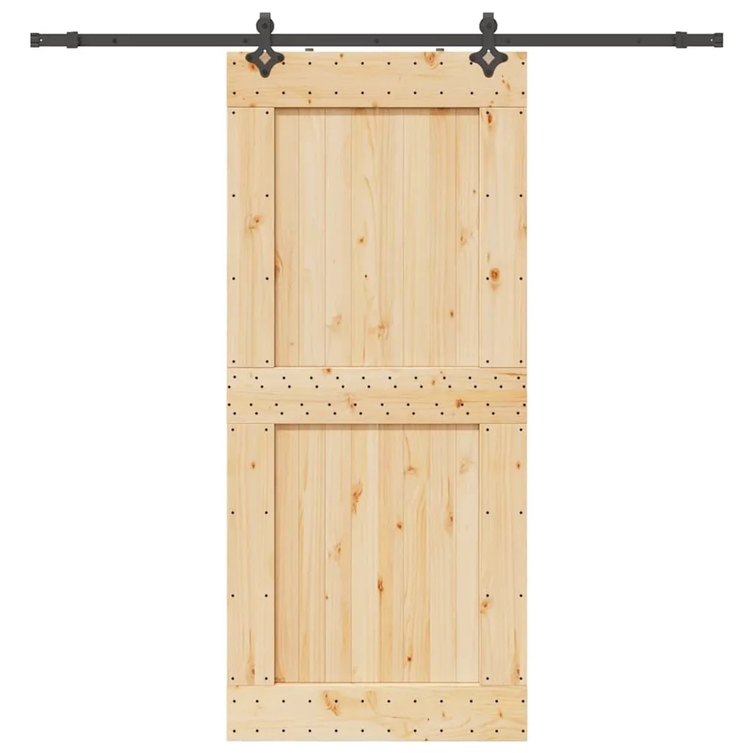 vidaXL Schiebetür mit Beschlag 100x210 cm Massivholz Kiefer 3332735 günstig online kaufen