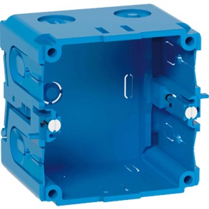 Blaue 1-fach Geräteeinbaudose für Unterputzmontage.