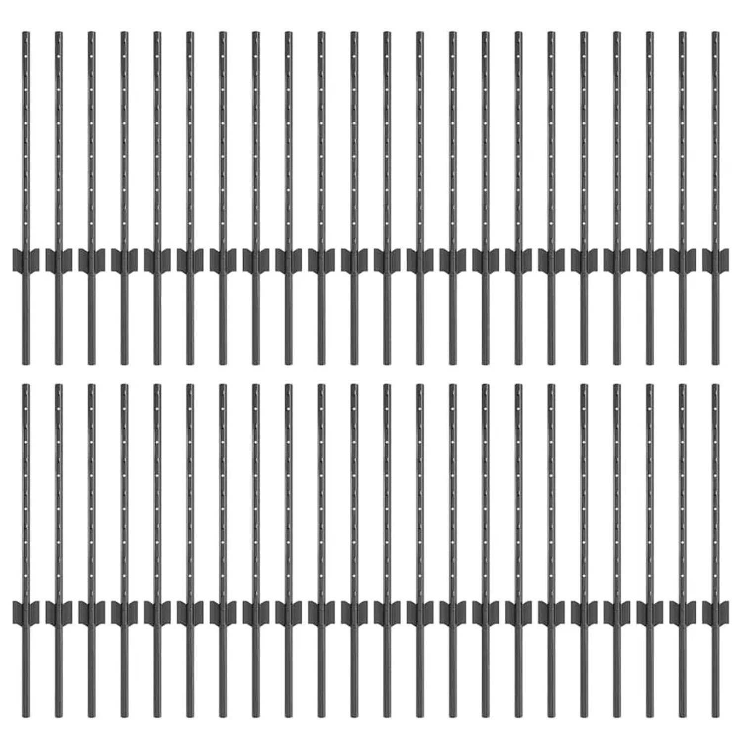 vidaXL Zaunpfosten 44 Stk Grau 100 cm Stahl 3335933