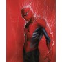 Rotes Spider-Man Wandbild (40x50 cm) mit Spinnennetz-Motiv für Kinderzimmer.