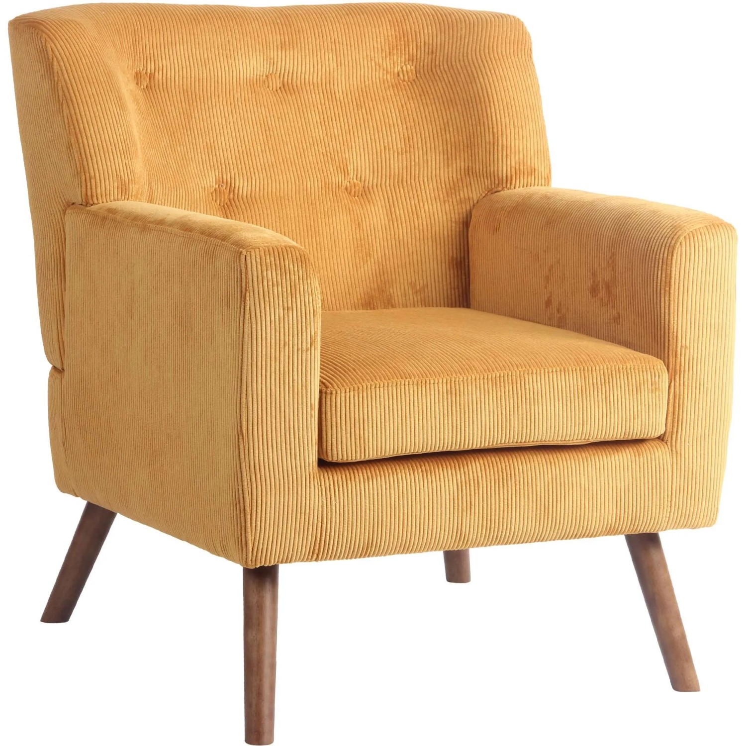 DELUKE Lounger Sessel MUSCAT Cord Orange 72x74x80cm Loungesessel Wohnzimmer Bequem Lounger Clubsessel Sofa Hotelsessel