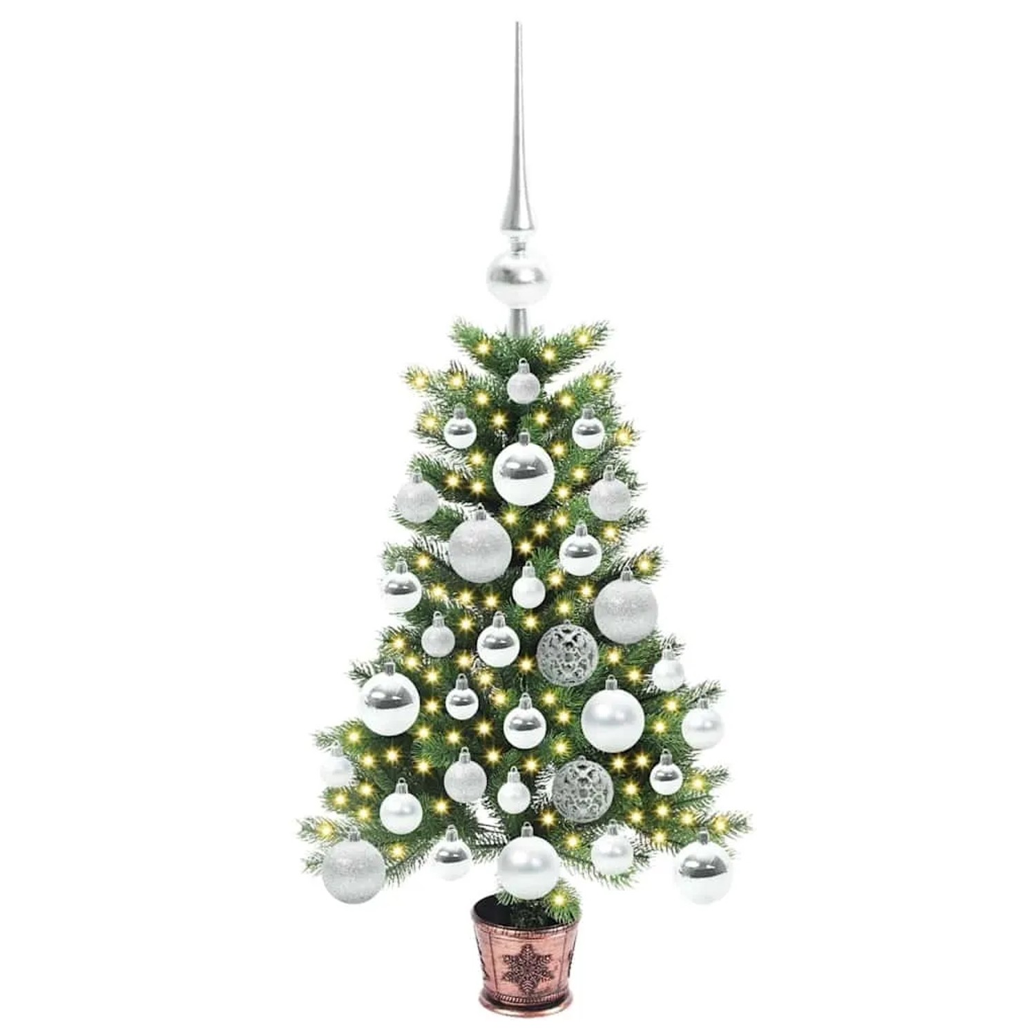 vidaXL Weihnachtsbaum mit 150 LEDs mit Ständer Grün 65 cm PE 3396296