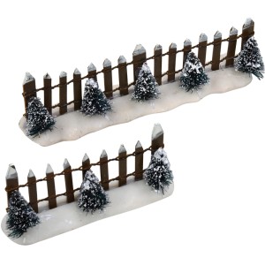 Luville Zaun mit Bäumen, 2-teilig, für Weihnachtsdekoration, L13xB3xH4 cm.