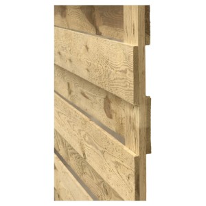 Sichtschutzzaun Skalö aus sägerauem, KDI-grünem Holz. Stabile Bretter für Garten und Terrasse.