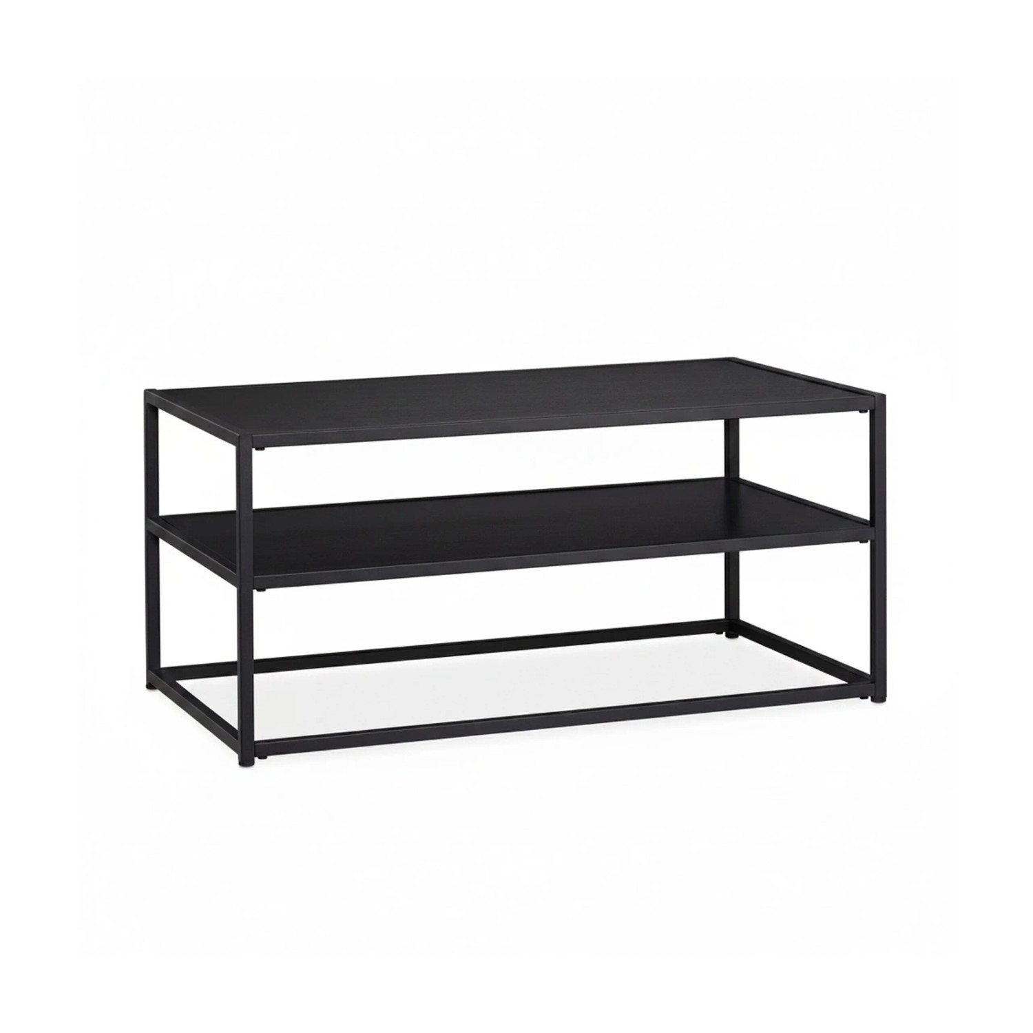 Relaxdays Couchtisch MDF Metall Schwarz mit Ablage 42 x 90 x 50 cm 10,9 kg