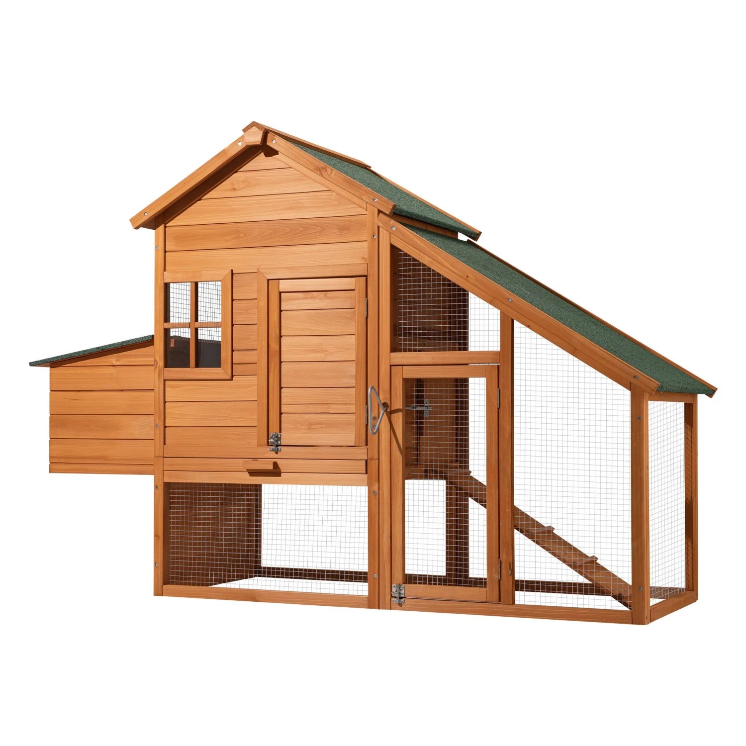 Wiltec Hühnerstall 1720X660X1200Mm Freilauf Fichtenholz Hühnerhaus Kotwanne Huhn