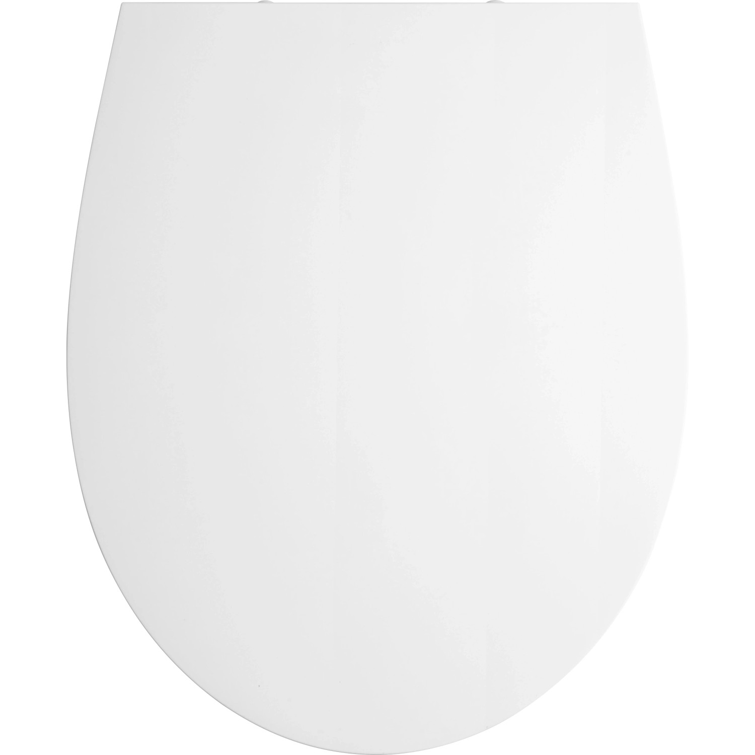 Weißer, glänzender baliv Deluxe WC-Sitz Filton, ovaler Toilettensitz mit sanfter Schließfunktion.