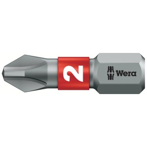 Wera Bit Nr. 2 für Schraubendreher-Set, Bithalter mit rotem Ring.