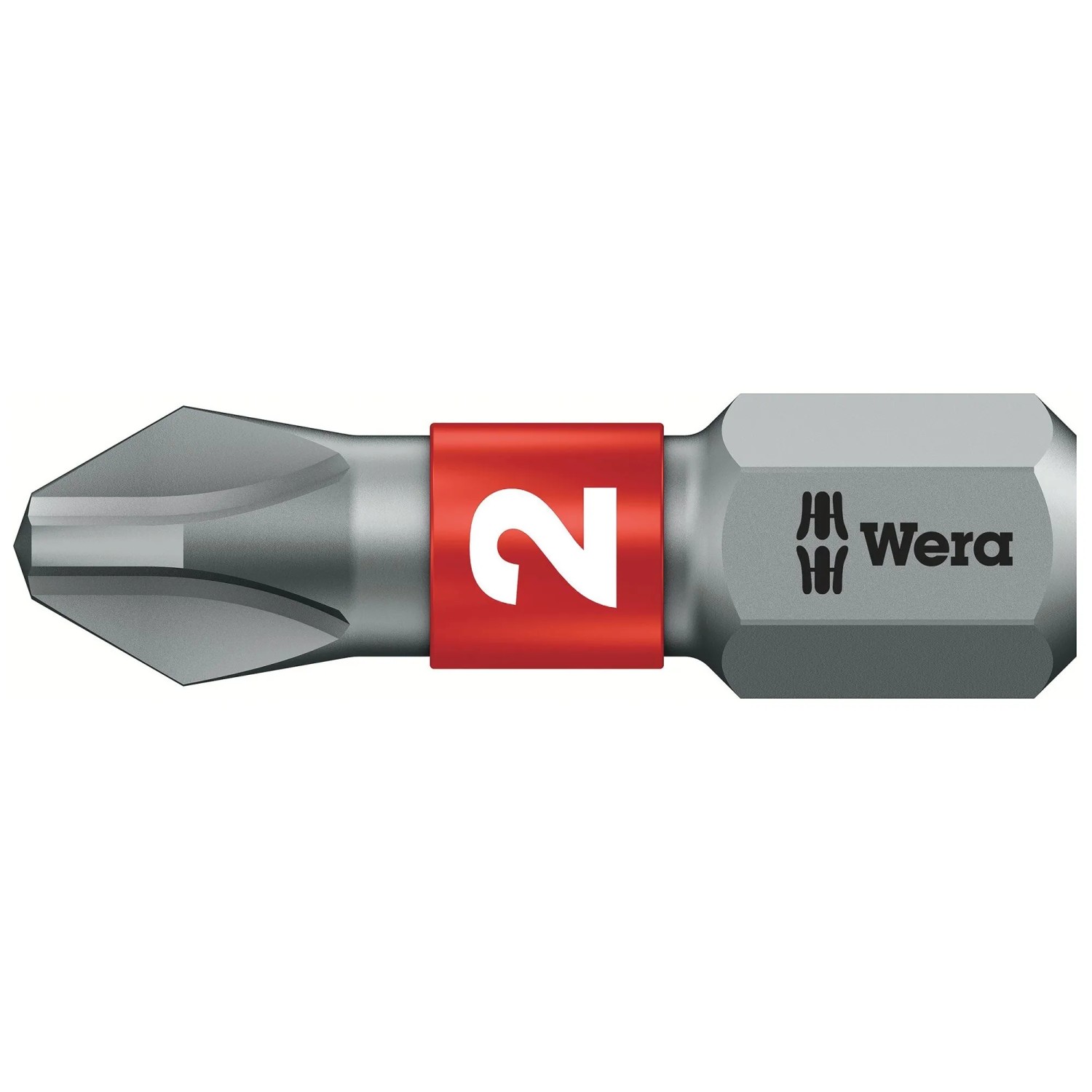 Wera Bit Nr. 2 für Schraubendreher-Set, Bithalter mit rotem Ring.