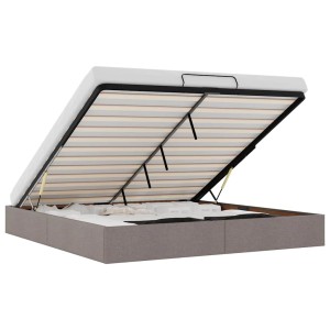 vidaXL Ottoman-Bett ohne Matratze Taupe 180x200 cm Stoff 3310900