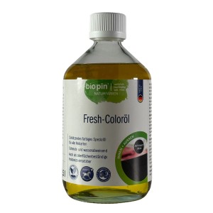 Biopin Fresh-Coloröl Anthrazit Grau, 0,5 l Flasche. Holzöl für Innen- und Außenbereich.