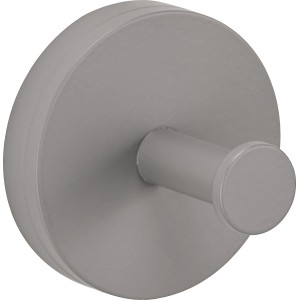 2er-Set runde, graue Handtuchhaken von baliv zur Wandmontage im Badezimmer.