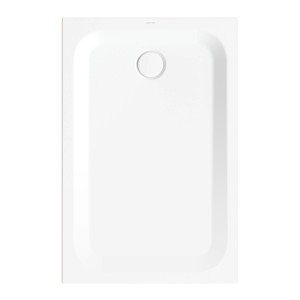 Rechteckige, schneeweiße Bette Duschwanne Steel, 140x100 cm, mit mittigem Abfluss.