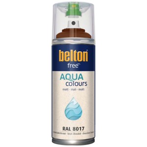Belton Free AQUAcolours Buntlack-Spray RAL 8017 Schokobraun matt, 400 ml. Wasserbasierter Lackspray für innen/außen.
