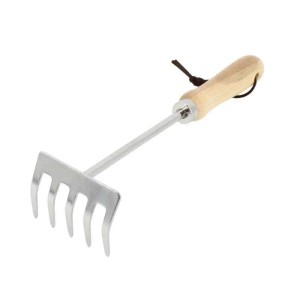 Galaflor Kleingeräte Set aus Edelstahl mit Holzgriff 5 Teile