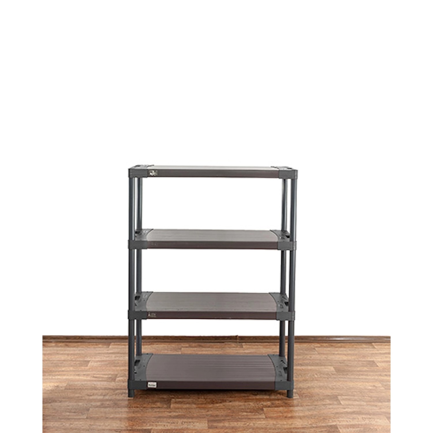 Graues PROREGAL Kunststoffregal Big Grey Bear mit 4 Böden. Robust und einfach zu montieren.