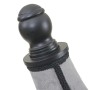 MCW Schneiderpuppe T220: Grauer Samt-Torso mit schwarzem Holzknauf und Zierborte.