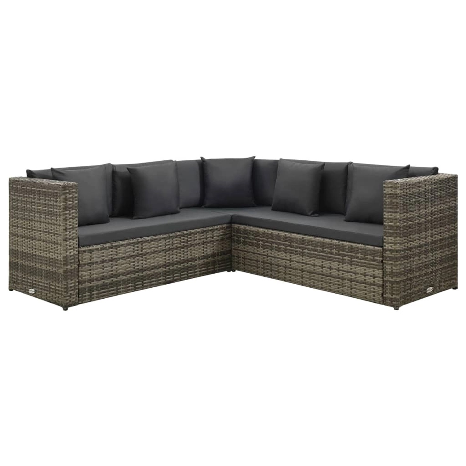 vidaXL 4-tlg Garten-Lounge-Set mit Kissen Poly Rattan Grau Modell 20 günstig online kaufen