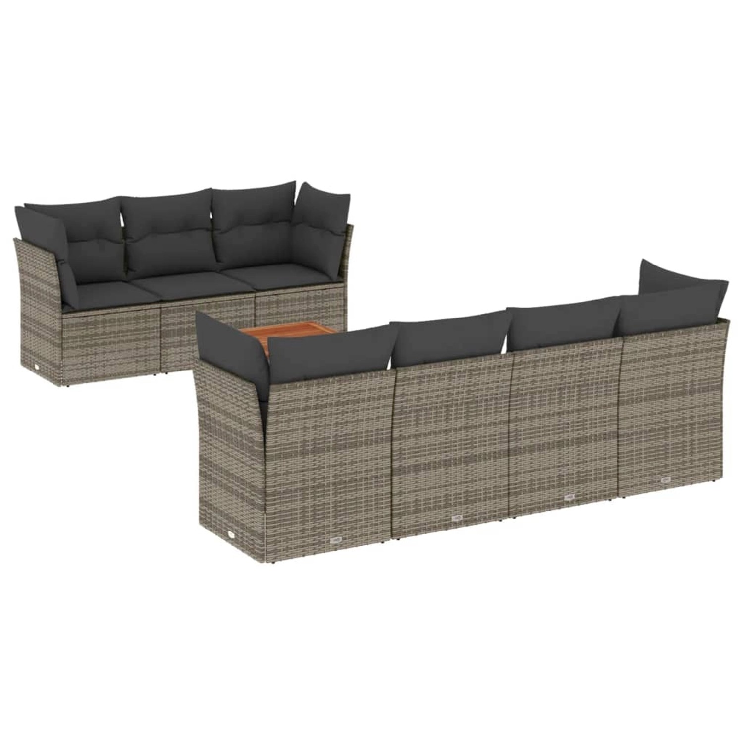 vidaXL 6-tlg Garten-Sofagarnitur mit Kissen Grau Poly Rattan Modell 64 günstig online kaufen