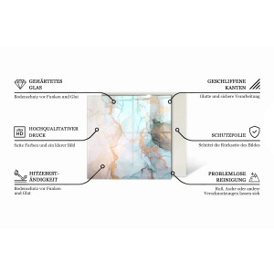 Tulup Glasplatte für Kamin Rohbetonstruktur Funkenschutzplatte aus Glas Quadrat 60x60 cm Grau Glasplatte für Kamin Glasplatte für Öfen