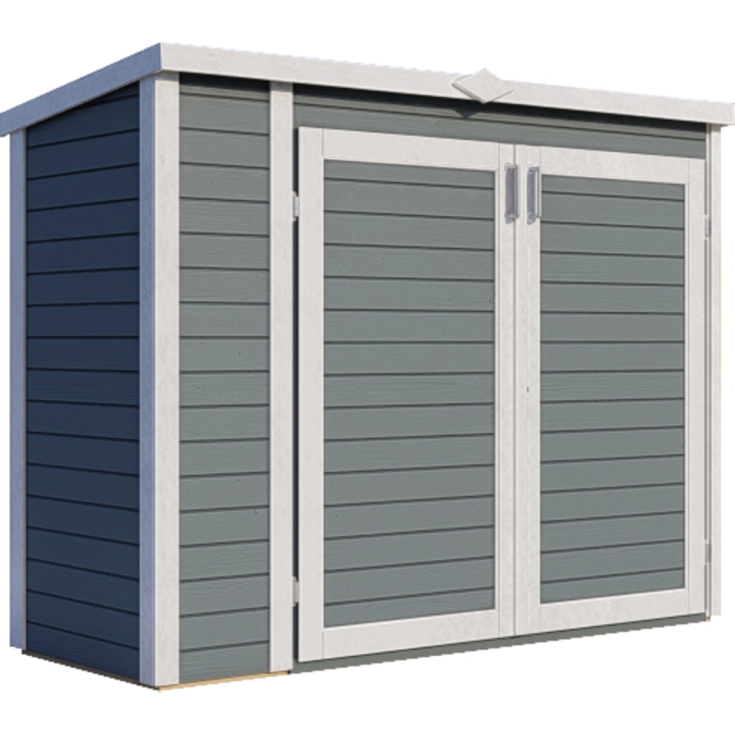 Bertilo Gartenschrank Multibox 3, grau, 200x82cm, mit Doppeltür. Stauraum für Gartengeräte.