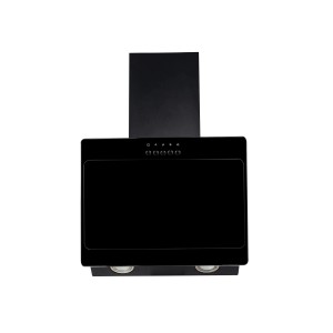 Schwarze PKM Dunstabzugshaube S22-45BBPY mit Glasfront und LED-Beleuchtung.
