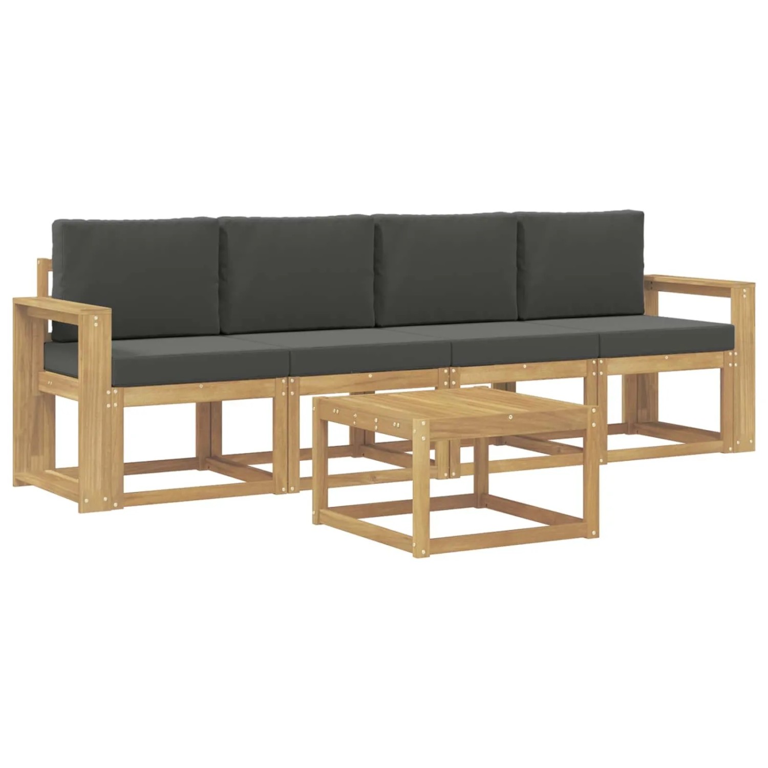 vidaXL Outdoor-Sofagarnitur mit Kissen 5 Stk Weiß und Anthrazit 3387216