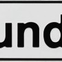 Weißes Parkplatzschild aus Aluminium mit der Aufschrift "Kunden".