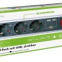 Schwaiger 4-fach Steckdosenleiste mit USB und Tischbefestigung im Karton.