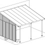 Palram Canopia Seitenwand 4 m, anthrazit, für Terrassenüberdachung, Maße und Details in der Schemazeichnung.