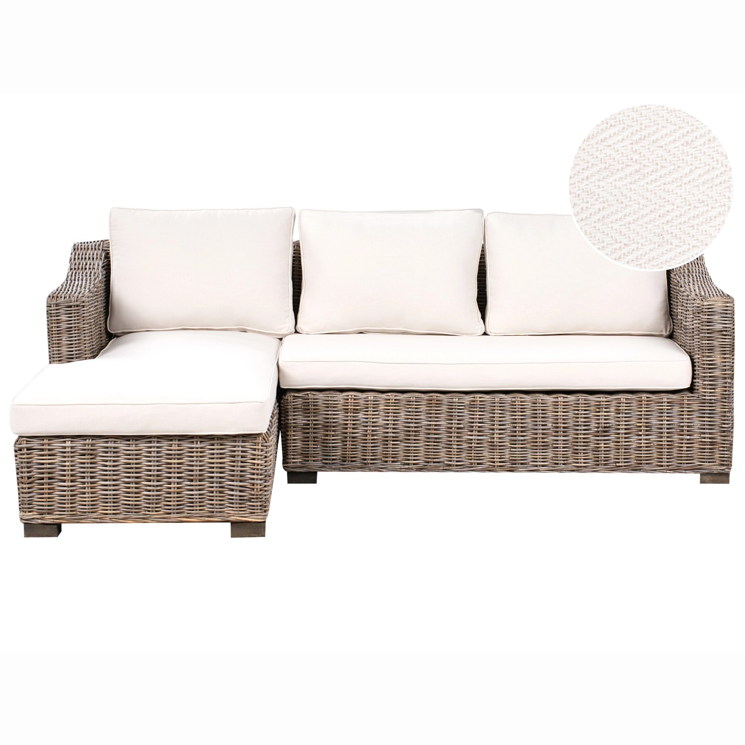 Beliani Gartensofa Grau 223x155x85