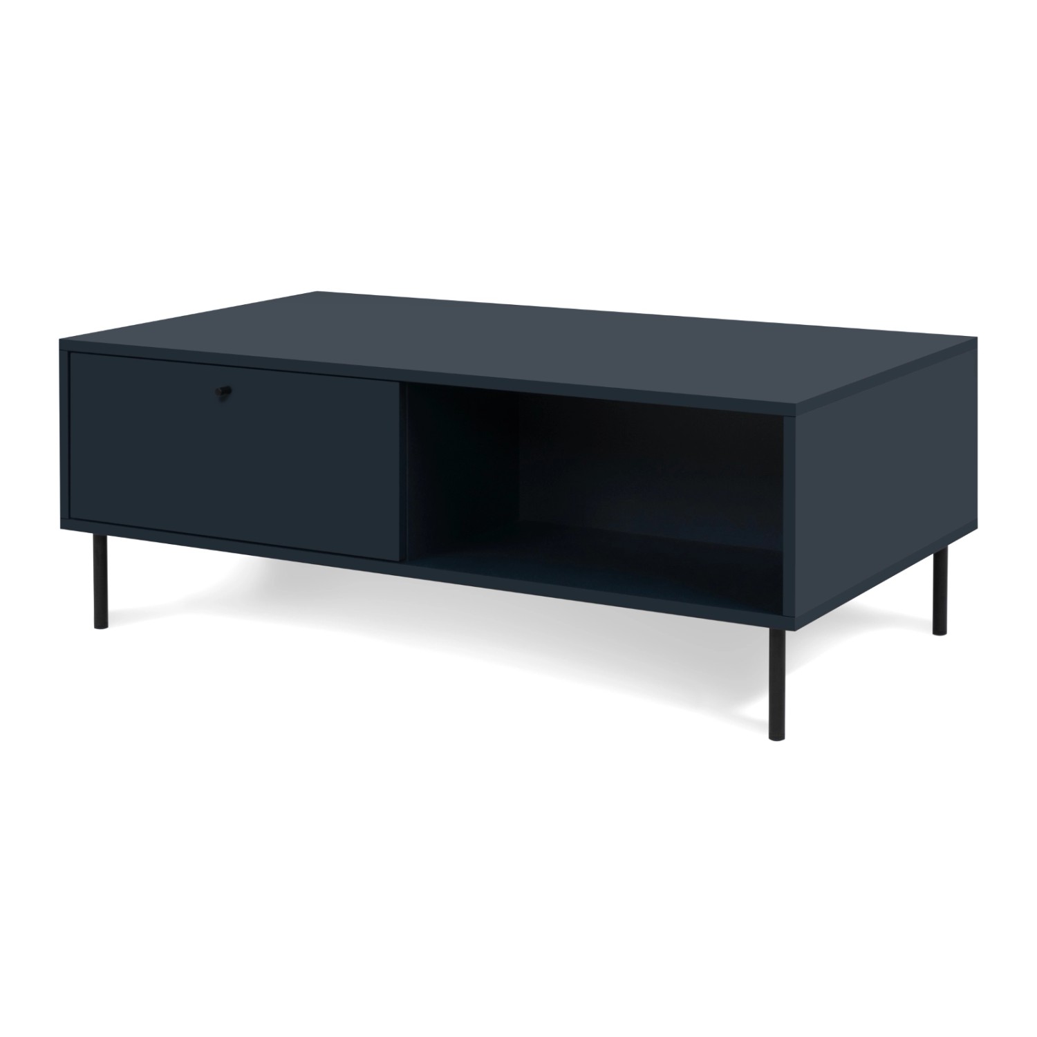 Furn.Design Couchtisch Blau 110 cm 2 Schubkästen 2 Fächer Modern Barina