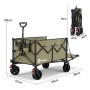 Sekey Bollerwagen, faltbar, olivgrün, mit Heckklappe, 240L, 150kg Traglast. Ideal für Camping & Garten.